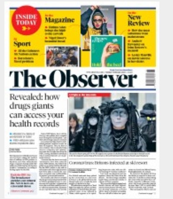 3/13The Express was cheering at the economic boom we'd get from Brexit. The Mail worried about Harry Dunn?Observer fretted about health security.Telegraph bemoaned a potential mansion tax and pensions raid.How ironic. None spotted no containment at airports.