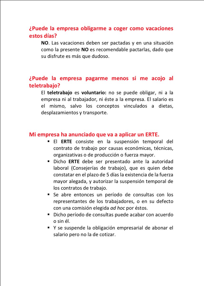 AMAE_pro's tweet photo. Te compartimos este documento de TACE con preguntas y respuestas que pueden resultarte útiles para enfrentar las situaciones que se estén dando en tu ámbito laboral.
Muchísimo ánimo, en estos momentos difíciles, recuerda que no estás solo.
#Quedateencasa https://t.co/TFrPNoQzew