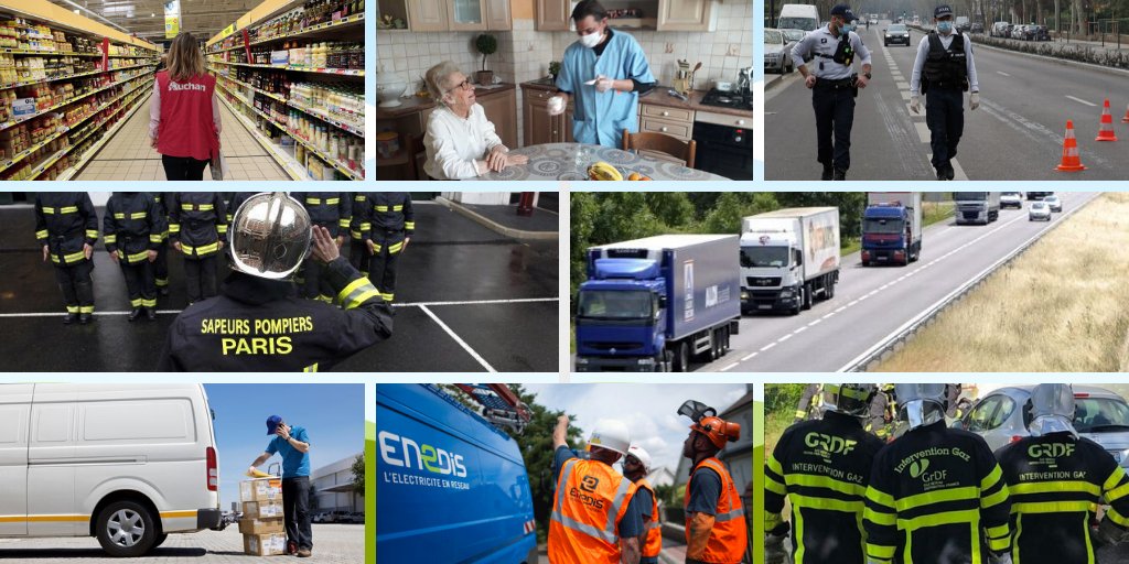 Merci à tous sur le terrain ou en #teletravail   #HérosduQuotidien #GAZ #eau #énergie #transports #déchets #medecin #technicienfibre #poste #caissieres #SAMU #pompiers #ROUTIERS #pharmacie #Police #COVID19 #COVIDー19 #coronavirus #ResterChezVous