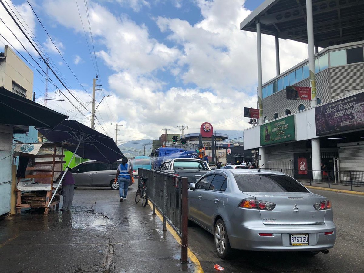 The Mayor of Kingston &amp; St. Andrew, @MayorWilliamsJA has initiated a clean-up project across the Corporate Area. 
This includes washing sidewalks, hand rails &amp; heavy trafficked surfaces in the Half-Way-Tree vicinity.

We are committed to the health &amp; safety of all Jamaicans.