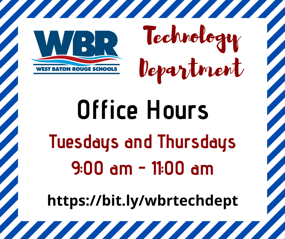 WBRSchools's tweet photo. Attention WBR Teachers:  Have questions about the technology tool you are using to communicate with your students and parents?  Here is your chance to stop in and ask a question on Zoom.  Go to https://t.co/IsitOCFliE during the office hours and we will be there for you! https://t.co/f02gh3Oygu