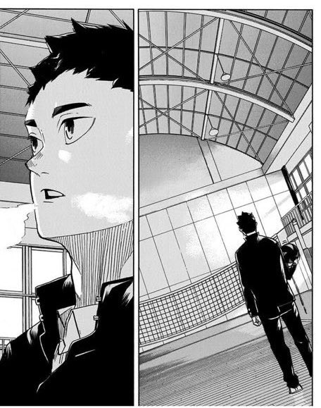 the panel that hurts the most is the one where a character is standing alone in an empty volleyball court bc volleyball is a sport that cant be played alone 