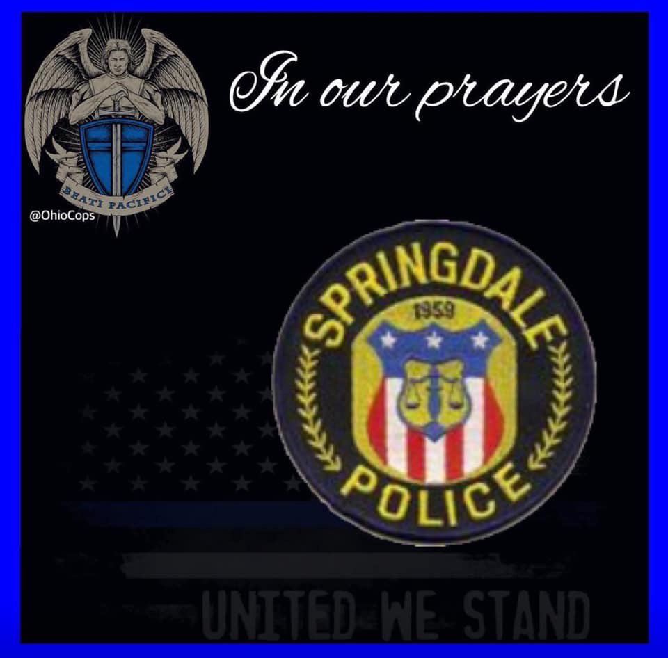 tmfireky's tweet image. The Taylor Mill Fire/EMS Department sends thoughts and prayers to the Springdale Police Department and community.