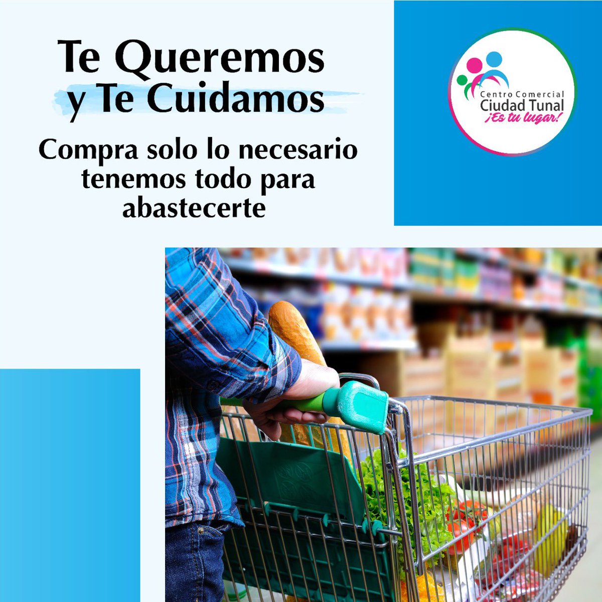 CiudadTunal's tweet photo. Te queremos y te cuidamos 

Compra solo lo necesario, tenemos todo para abastecerte. 

#YoMeQuedoEnCasa #bogota #coronavirus https://t.co/SNzlxHn0kx