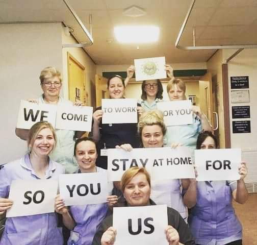 Thank you again to all our colleagues working this weekend over this difficult period!
Portland, <a href="/RidgewaywardCRH/">Team Ridgeway</a> and @ElmtonTeam Wards are continuing to spread the important message of 'social distancing' and not coming to the hospital if you are showing symptoms.

#proudtocare