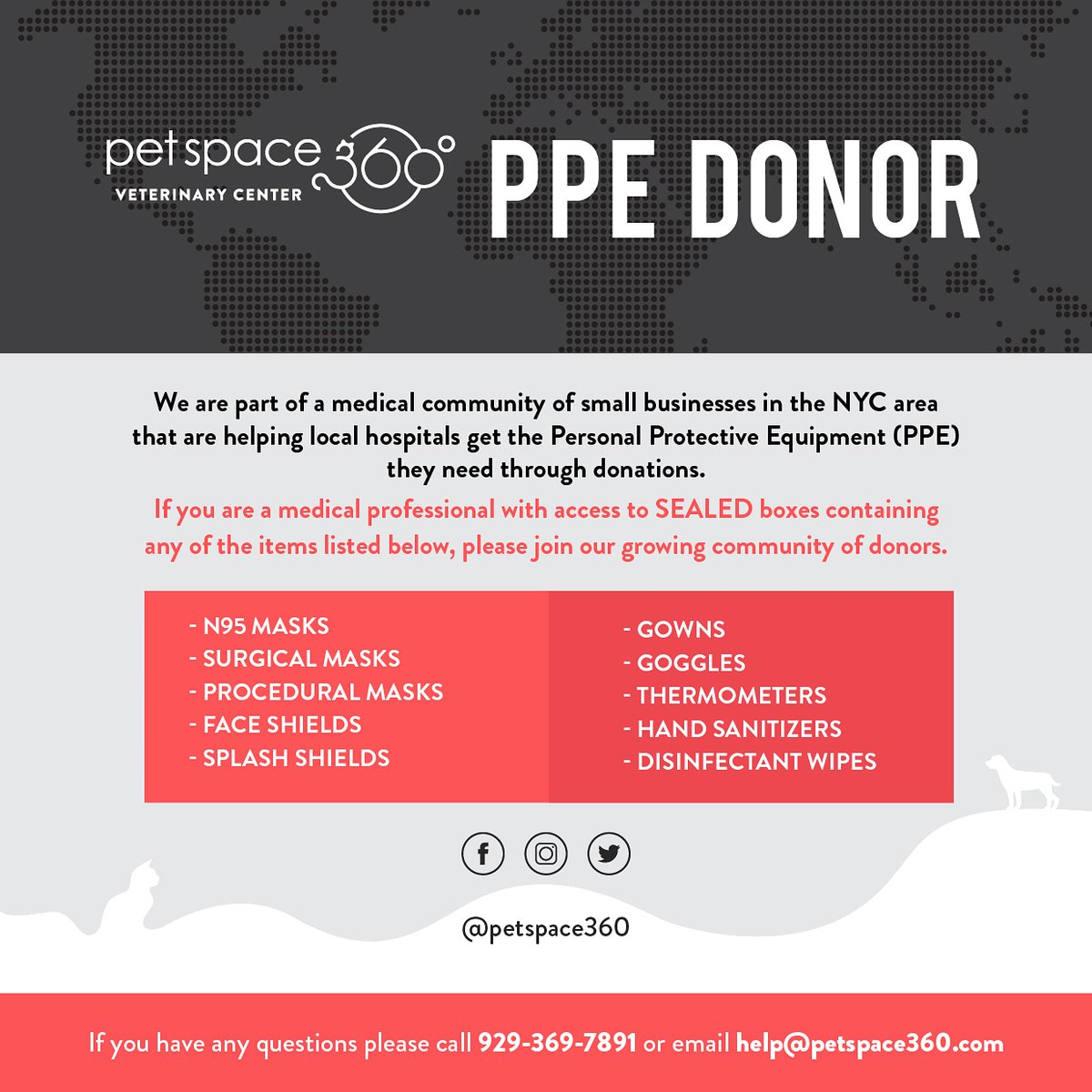 Petspace360's tweet image. We invite friends in the medical community to join our team of donors responding to #GetMePPE

Please visit link below to get involved and spread the word by sharing.

sites.google.com/view/covid-19-…