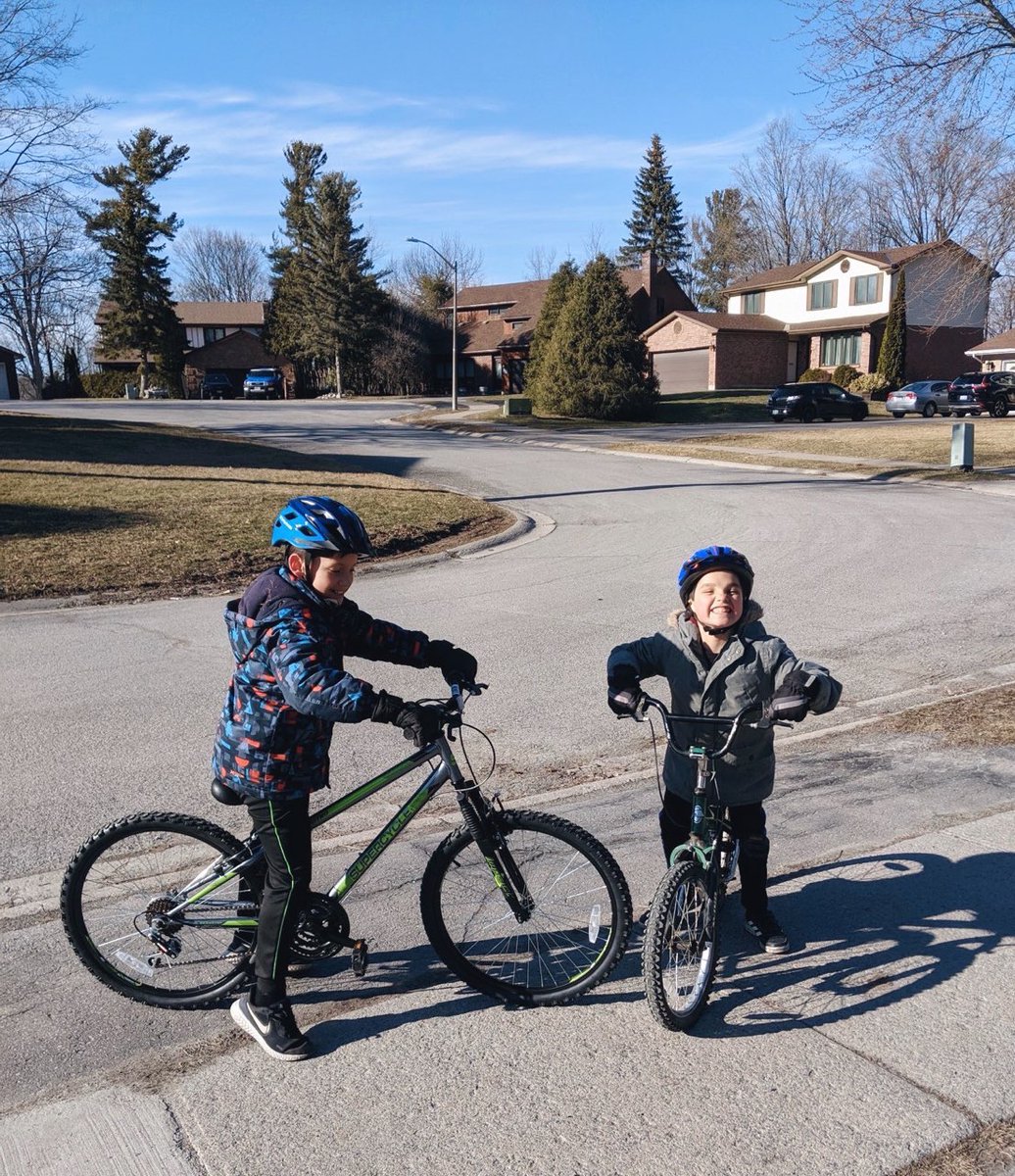 In between all the phone calls and emails this weekend, there was a big moment for us. Micah's had some physical development challenges since he was born, but he was able to ride a bike for the 1st time with his brother. The smile says it all! #proudparents