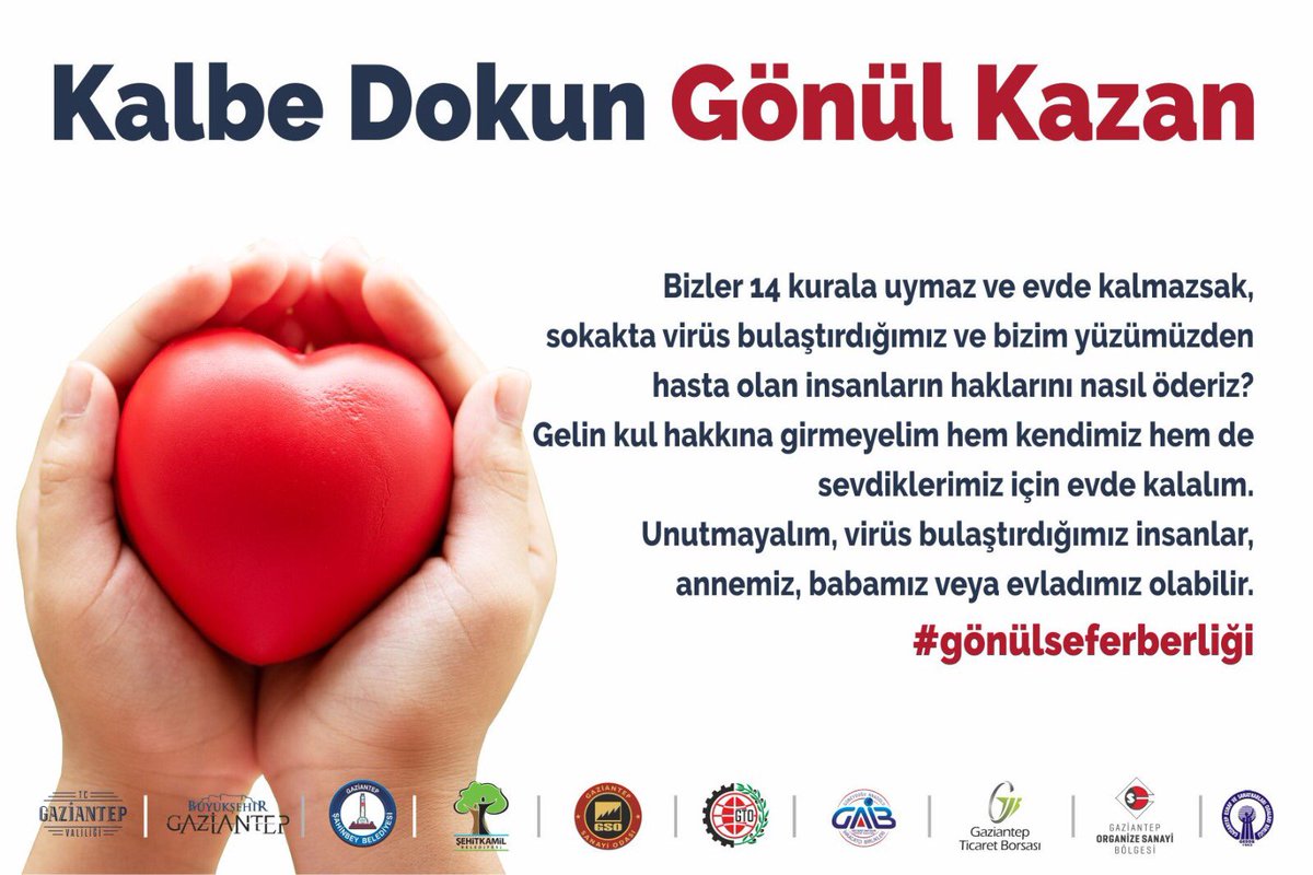 Bizler 14 kuralına uymaz ve evde kalmazsak sokakta Virüs bulaştırdığımız ve bizim yüzümüzden hasta olan insanların haklarını nasıl öderiz?
Zorunlu değilse lütfen evde kalalım...

#gönülseferberliği