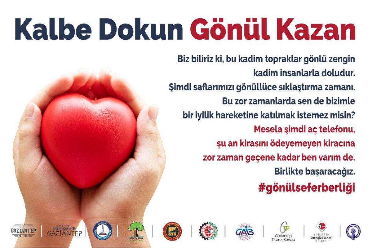 Bu kadim topraklar gönlü zengin kadim insanlarla doludur...

Şimdi saflarımızı sıkılaştırma vakti;

Mesela şimdi aç telefonu şu an kirasını ödeyemeyen kiracına zor zaman geçene kadar ben varım de💐

#gönülseferberliği