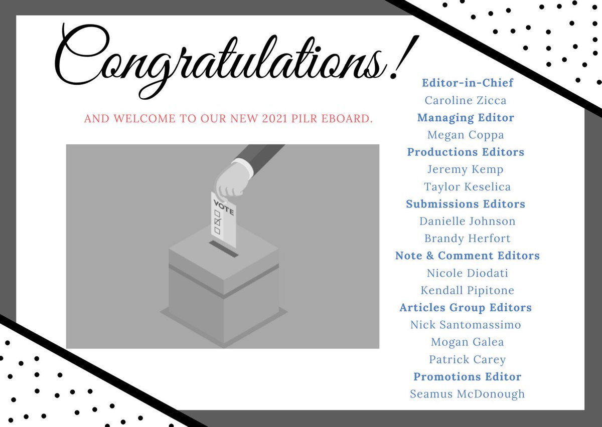 PaceLaw_PILR's tweet photo. Congratulations to our new Eboard!! &amp; special thanks to our current EIC and current E-Board for conducting elections using Zoom!! https://t.co/nPwB916MfR