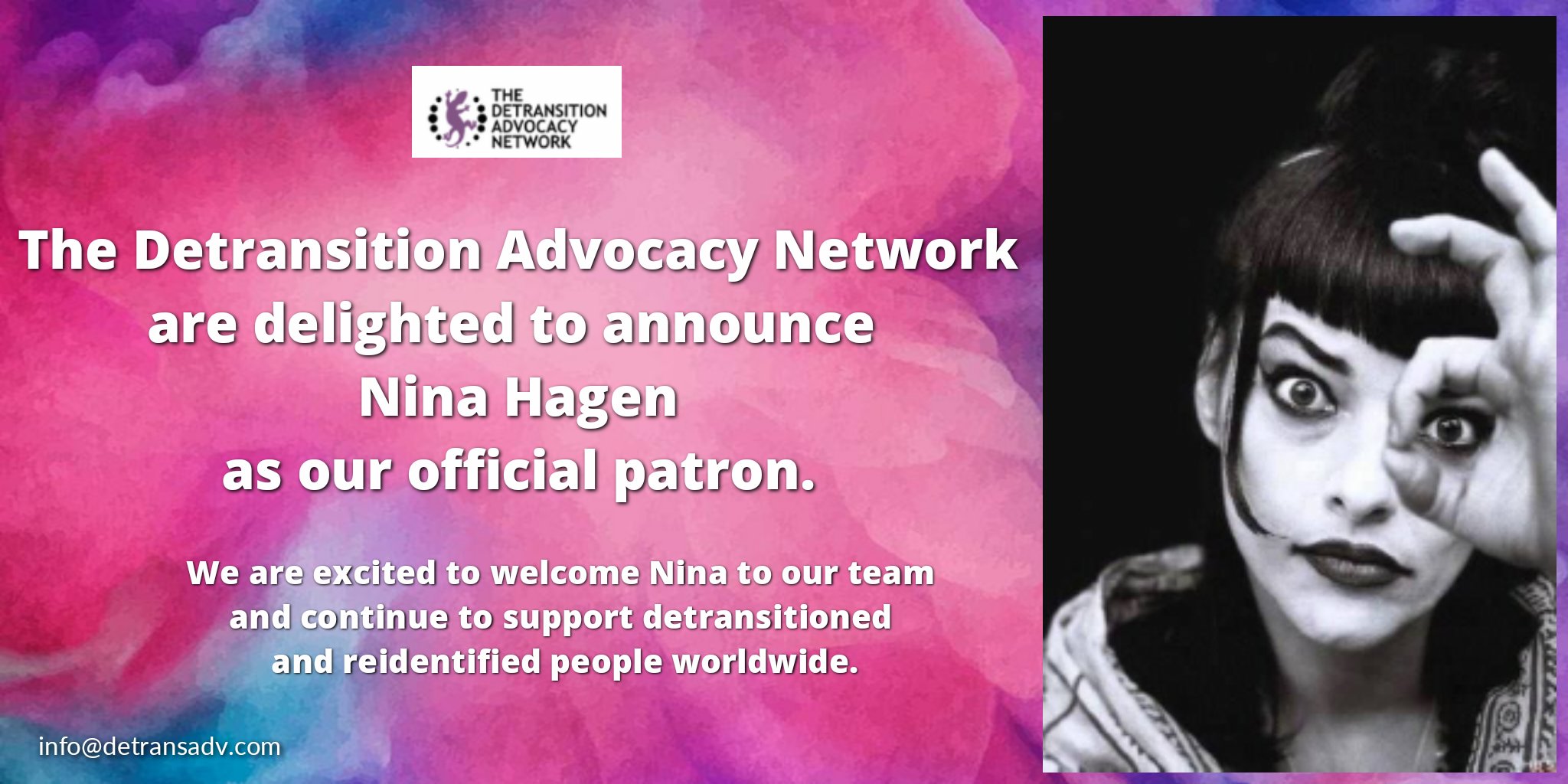 The Detransition Advocacy Network Tdan We Have Some Good News We Were Contacted A Couple Of Weeks Ago By Mother Of Punk Nina Hagen We Re Now Excited To Announce She The Detransition Advocacy Network Tdan We Have Some Good News We Were Contacted A Couple Of Weeks Ago By Mother Of Punk Nina Hagen We Re Now Excited To Announce She