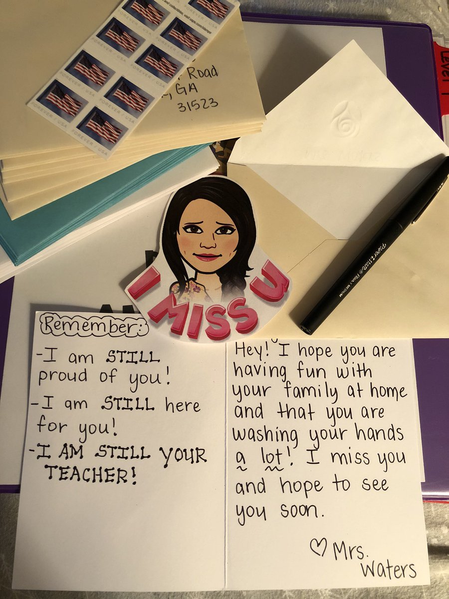 Who doesn’t love to get mail? I know I do. I am sending a card to each of my students just to let them know they are not forgotten.  #youareloved #missu <a href="/Mjswiger/">Mary Jo Swiger</a> <a href="/GlyndaleElemen1/">Glyndale Elementary</a> <a href="/JennVandy/">Jennifer Vanderbunt</a>