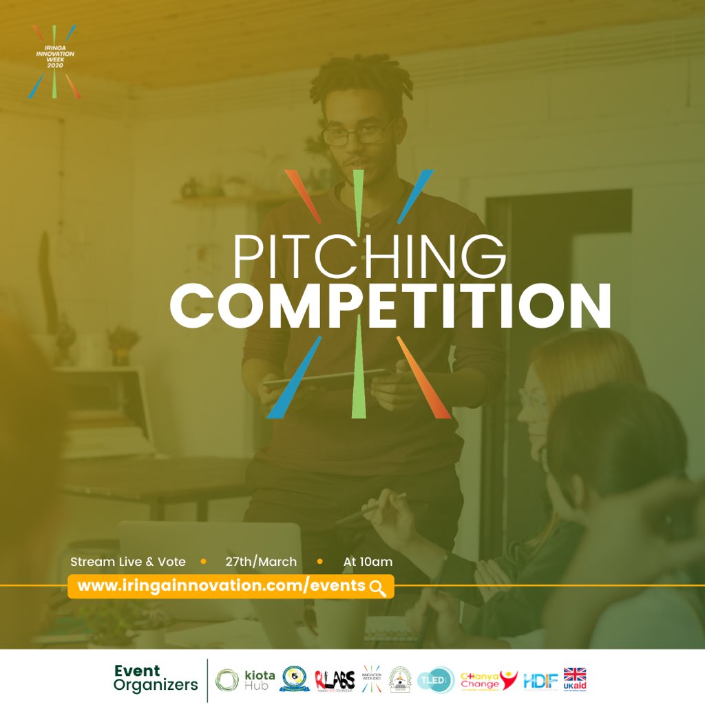 On 27th/March We will conduct an online pitching competition from 10am. Be ready to Stream Live and Vote for the best Idea through iringainnovation.com/events
.
————
#iringaiw20 #digital #pitching #innovate4impact #innovationweek2020 #innovation #innovationtz