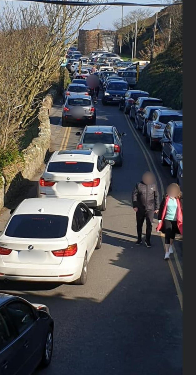 Worrying scenes in #Howth today, repeated at other amenity areas across the city and county.

The car park is full. Find somewhere else to go, or go home. This leaves no access for emergency services.

Remember the virus doesn’t spread itself, YOU spread it.

#COVID19Ireland