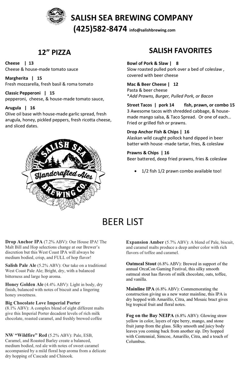 The Salish-Mobile is ready for action! Call in your TAKE-OUT order now.
(425)582-8474