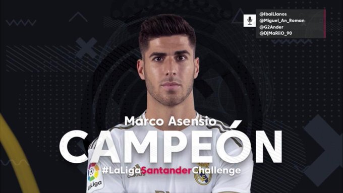 Il Real Madrid ha vinto LaLigaSantander Challenge, guidato dal suo attaccante Marco Asensio.