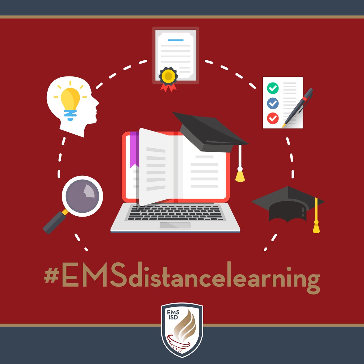 EMSISD's tweet photo. On March 23 distance learning will begin. https://t.co/TAOyc9vawY has been created to keep parents informed of instructional expectations for their children &amp; will be updated at 5 pm on Sundays. It does not replace direct contact &amp; instructions from teachers. #EMSdistancelearning https://t.co/Uon7DPfoti