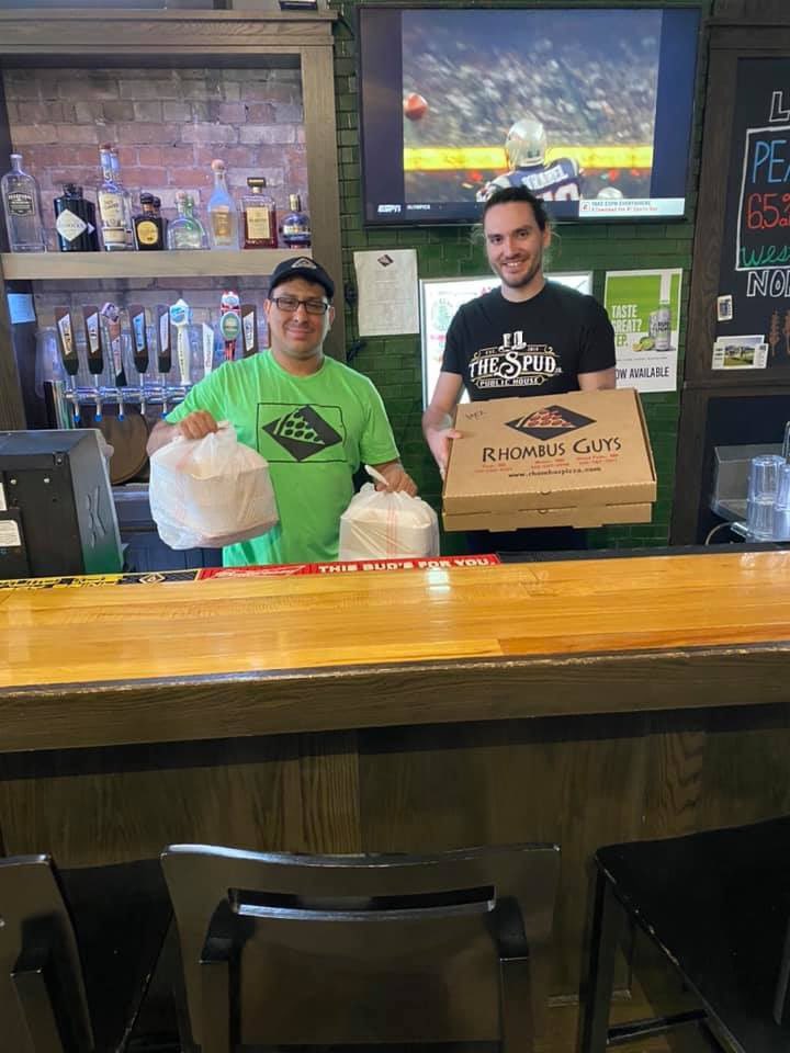 TheSpudJr's tweet photo. Shout out to @RhombusGuys! A little food tradesies to ENERGIZE the staffs! #communitysupport https://t.co/u5JdkIRjW4