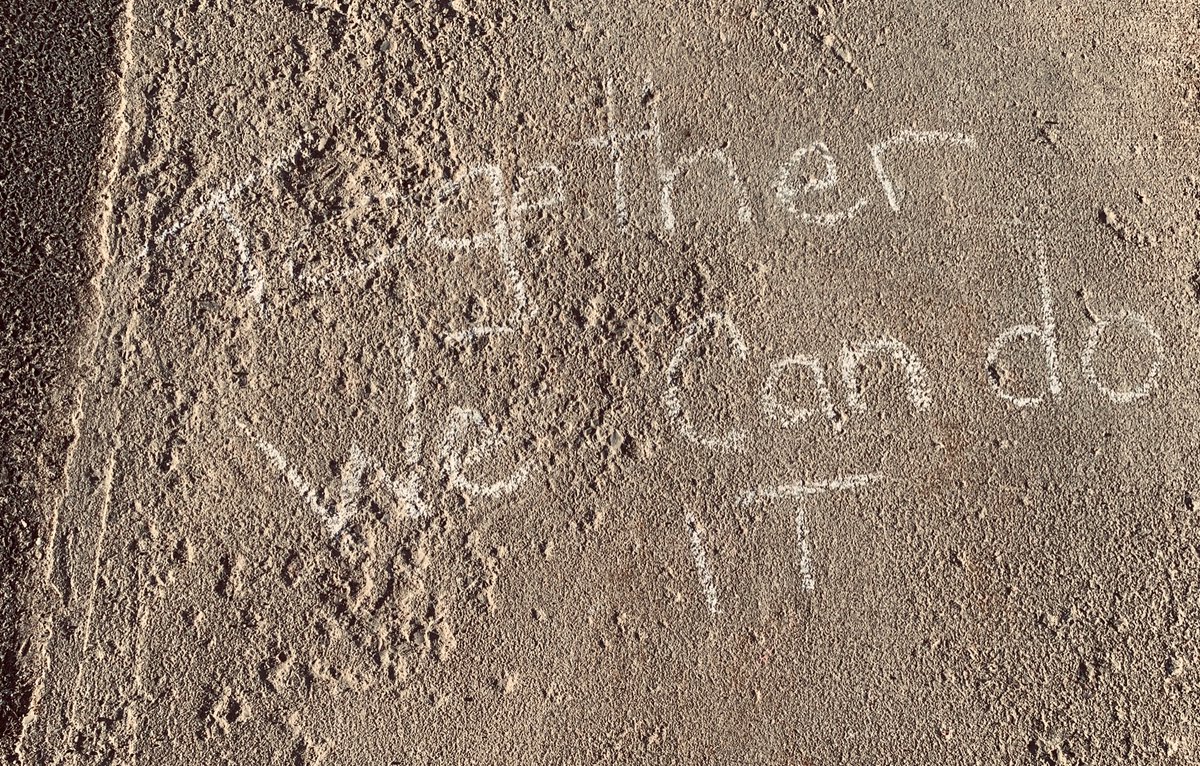 jason_quitt's tweet image. Positive messages on the abandoned sidewalks. Quarantine Day 6. ❤️🌈