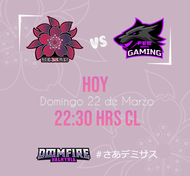 DemissusT's tweet photo. Hoy jugamos vs North Fem, nos pueden ver a través de https://t.co/CQW9rBVUJr en el torneo de la @DoomfireC , estaremos esperando su apoyo! https://t.co/eCA2JhJOAU