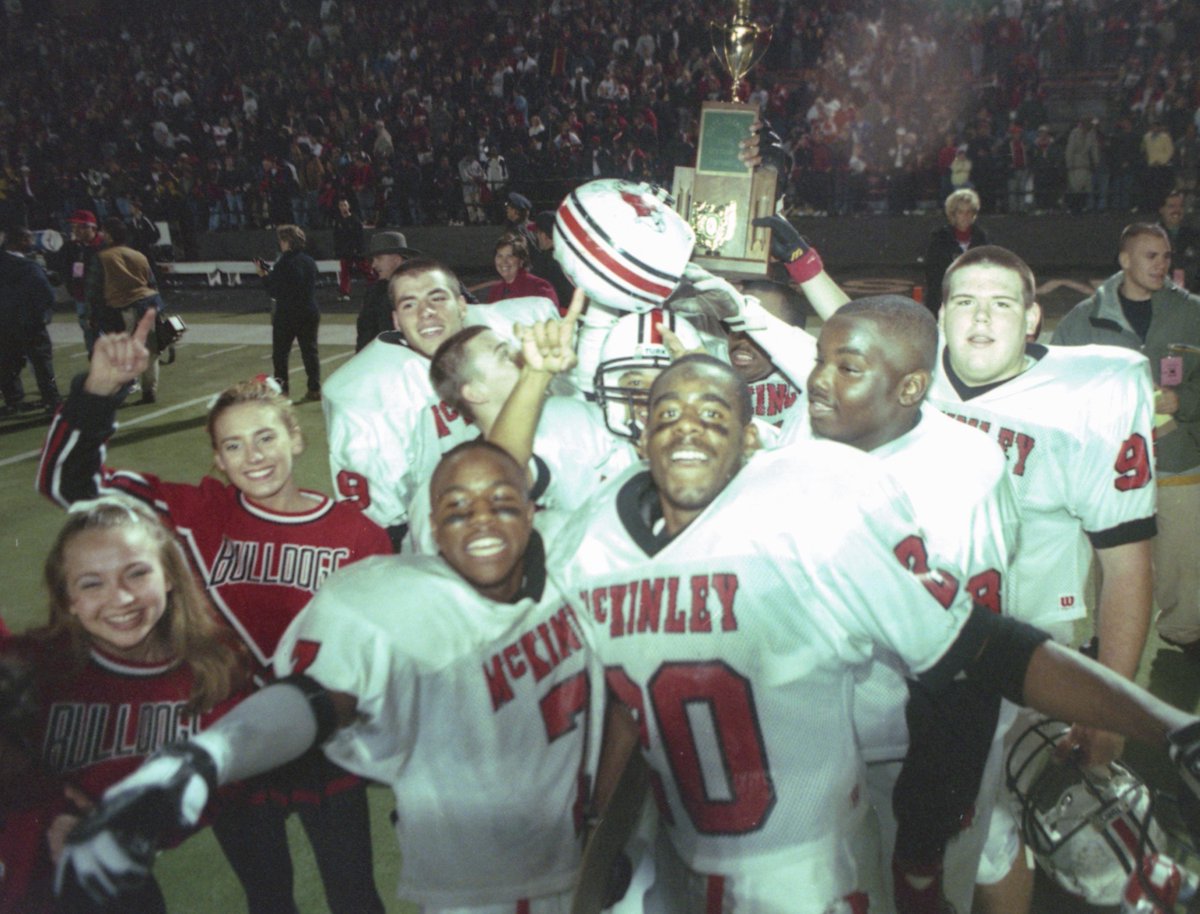 Coach1Tyme's tweet image. Canton McKinley High School Ohio Division 1 Back to Back (&apos;97 &amp;amp;&apos; 98) State Champions.  Still the ONLY public school in Ohio History to do so.  Go PUPS!! #dawg4life #hardwarecheck #wewonattheirhouse #TheBoysofFall