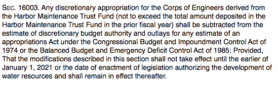 JDwithTW's tweet photo. The new Senate GOP coronavirus bill also contains a provision allowing the spend-down of the over $9 billion in #Harbor Maintenance Trust Fund balances on harbor dredging projects. #HMTF #infrastructure #ports @AAPA_Seaports @pbea https://t.co/ASFrFXhYd1