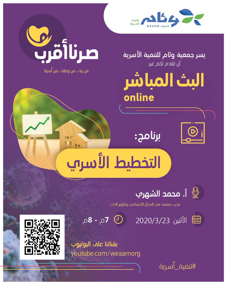 تعرف على مجالات التخطيط الأسري مع أ. محمد الشهري

غداً الإثنين | عن بعد

#صرنا_أقرب 
#كلنا_مسؤول