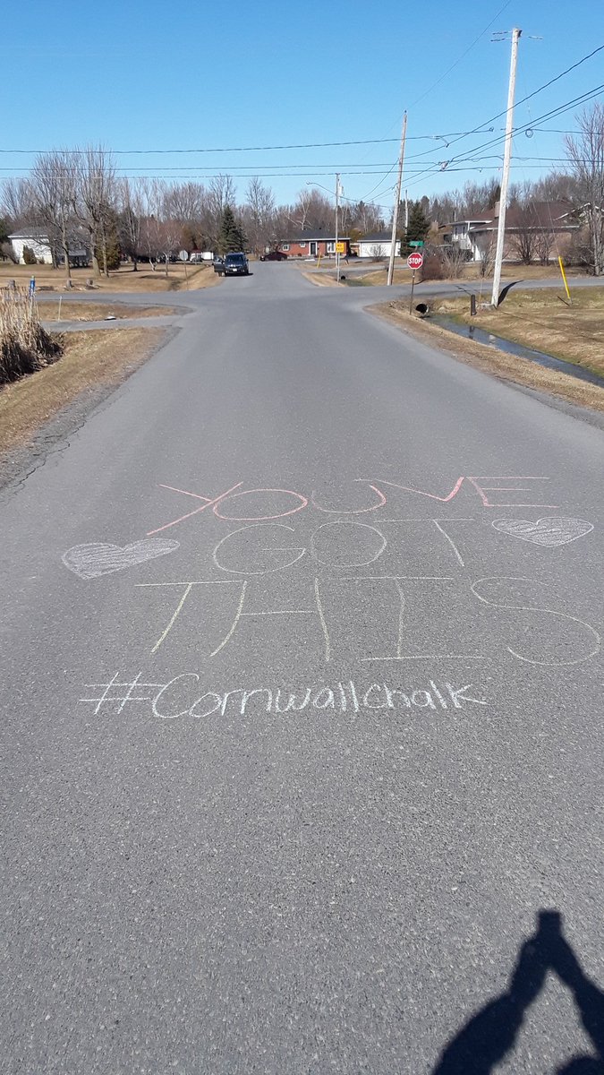 PRuffo77's tweet photo. @CityofCornwall Let's get this started. #CornwallChalk #CornwallON #SundayFunday #StayHomeCanada #SocialDistancing @KimRuffo @6ruffo https://t.co/YKqe32Uiu5