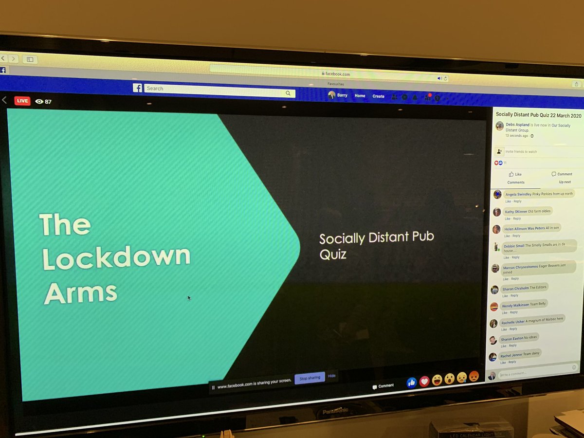 Superb event - Socially Distant Pub Quiz. Over 100 families around the country taking part in a virtual pub quiz on <a href="/Facebook/">Facebook</a> 
Well done <a href="/sally_laker/">Sally Laker</a> 👍👍 one for you <a href="/bbcsoutheast/">BBC South East</a> <a href="/BBCRadioKent/">BBC Kent</a>