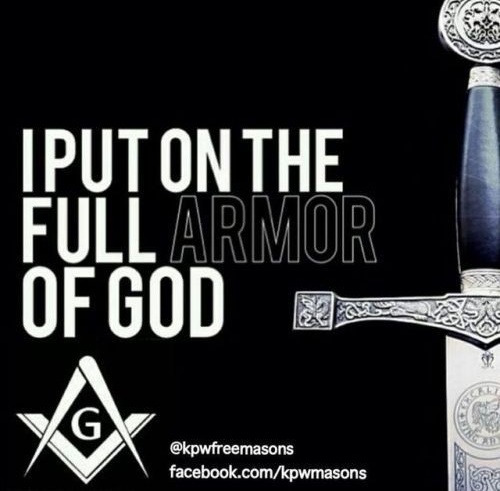 19. "Armor of God"Q references Eph. 6:10-18 at least 6 times in his drops so of course he is a Christian right? Only if you consider Freemasons and Knights Templar to be Christians. The "armor of God" has a Masonic/New Age meaning as well.Masons don't pray in Jesus name.