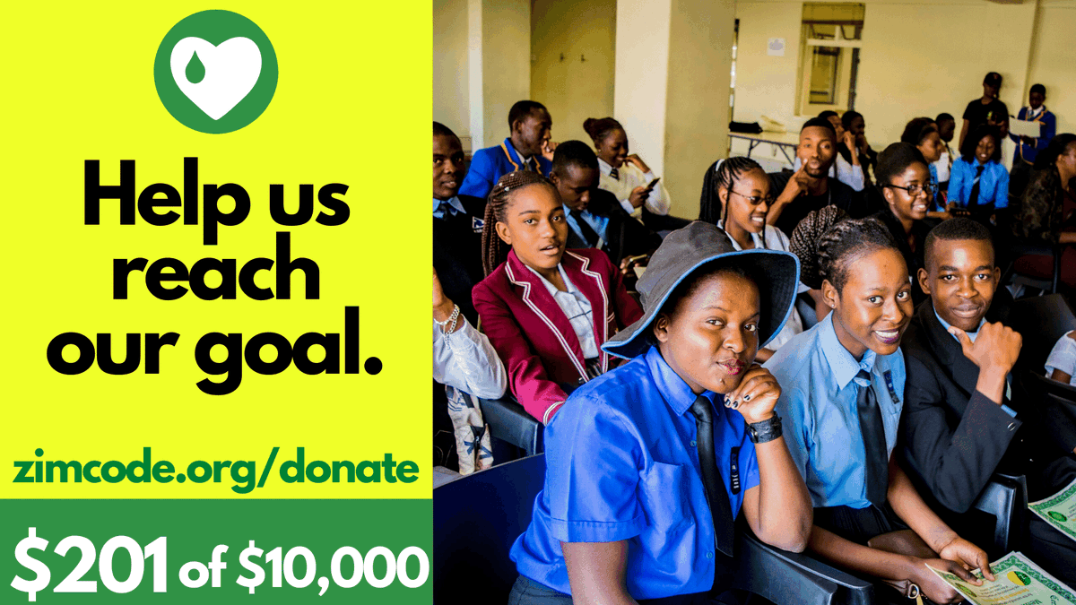 Our 2020 fundraising campaign is now at 2.1% (US$201) of our US$10,000 goal! Visit our website zimcode.org/donate/ to find out more about Zim Code and how you can contribute to its mission. We appreciate your continued support! Stay safe and healthy! #ZC