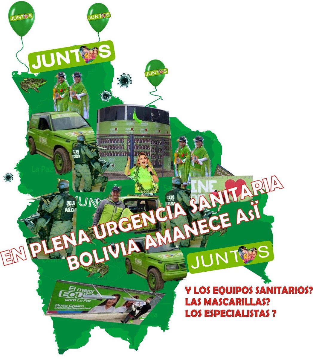 GenesisDnny's tweet photo. En plena Crisis #coronavirus, Bolivia amanece así!! Se saltaron todas sus restricciones para enfundarnos de Verde,
Nos mandan a REZAR-AYUNAR-REZAR! https://t.co/yMiUK4e7ZN
