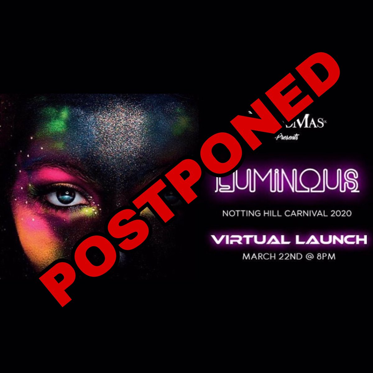 Sorry guys.... was a tough decision to make but we’ll announce a date as soon as we feel a little more confident about NHC going ahead! #IslandMasUK