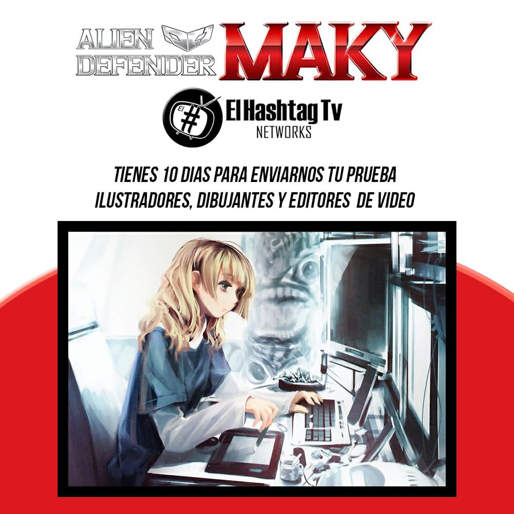 AlienMaky's tweet photo. Todavía no has enviado tus datos para formar parte del cuerpo de dibujantes digitales, animadores y diseñadores del #anime de #aliendefendermaky? Aún estás a tiempo!
Escribe a los correos elhashtagtvoficial@gmail.com y aliendefendermaky@gmail.com! #manga @ElHashtagTV https://t.co/NVgWQ7Dbkw