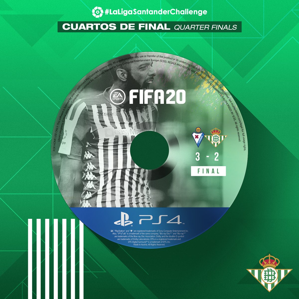 93' ⏱⚽️ Final del partido. La <a href="/SDEibar/">SD Eibar</a> se clasifica para las semifinales de #LaLigaSantanderChallenge. ¡Enhorabuena!

🔵🔴 #EibarRealBetis 3-2 💚⚪️

DONACIONES 💶➡ streamlabs.com/ibai1/tip

#BetisEnCasa #QuédateEnCasa