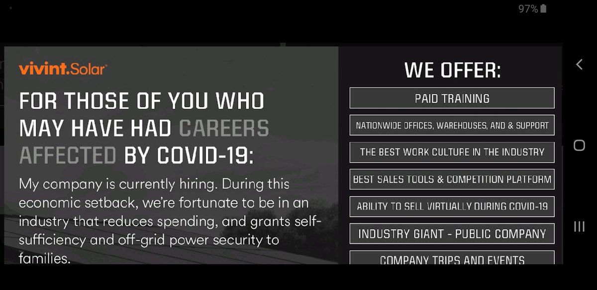 RARupdate's tweet image. Lost your job? Vivint Solar is hiring. Contact me for more details.