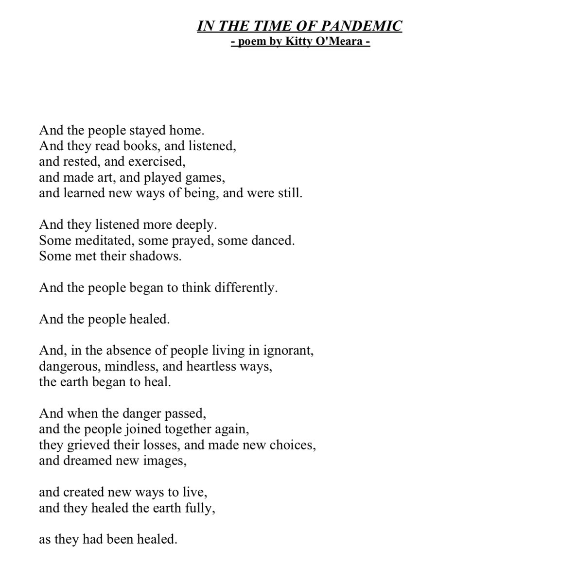 juliangeow's tweet photo. @DeepakChopra in collaboration with poet Kitty O'Meara we are making a film from user-generated footage; people across the globe reading her words. Would you like to be part of this video, reading the poem in support of unity during isolation? <julia.ngeow@gmail.com> Stay well <3 https://t.co/wVdbt4jPxg