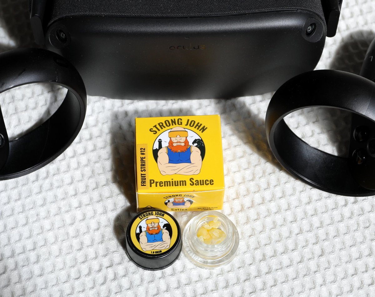 StrongJohn_Pure's tweet photo. #VR #gaming requires having the right equipment. Score some #StrongJohn to raise that #BeatSaber score. Support your local #California #dispensary (21+ only). Check out our dealer list: https://t.co/CYlL6YvaKi #SantaCruz #Sauce #Dabs #Weed #Cannabis #CannabisCommunity #Marijuana https://t.co/TPiuhoFYog