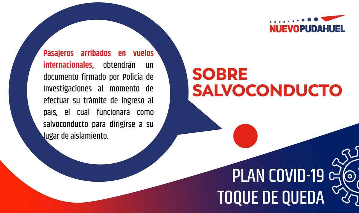 AeropuertoStgo's tweet photo. Con respecto al #ToqueDeQueda a partir de hoy 22/03 entre 22 hrs. y 5 hrs., les ofrecemos información sobre el salvaconducto para todo el personal que trabaja en el aeropuerto AMB, así como los pasajeros en llegadas y salidas de vuelos nacionales e internacionales. https://t.co/bvH9tpbH3P