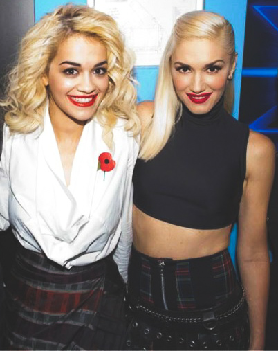 I love Gwen Stefani so much. She's been my inspiration with the blonde hair and red lips, I've been saying that for ages. She's the one that made me start it. ... She's like my idol. - Rita Ora