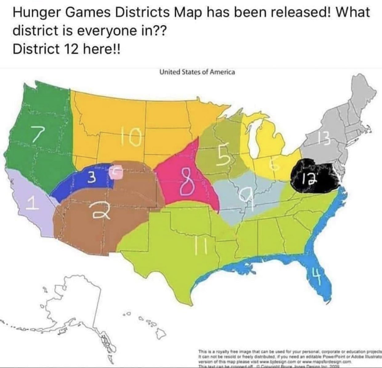 Someone Drew Up A 'Hunger Games' District Map Of The USA And It Looks ...
