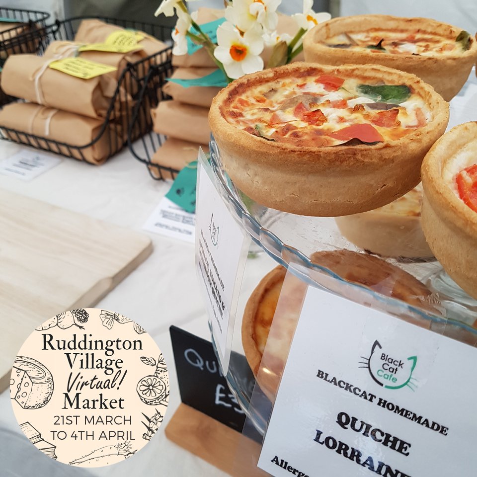 Ruddington Village Market (@ruddmarket) on Twitter photo On day two of Ruddington Village Virtual Market, it's the undefeatable <a href="/blackcatcaferud/">Julie Smith</a>, now in full takeaway mode! Socially-distance your way down TOMORROW & stock up on sausage rolls and scotch eggs, or ring ahead on 0115 9214747 & get your name on one of these amazing quiches! On day two of Ruddington Village Virtual Market, it's the undefeatable <a href="/blackcatcaferud/">Julie Smith</a>, now in full takeaway mode! Socially-distance your way down TOMORROW & stock up on sausage rolls and scotch eggs, or ring ahead on 0115 9214747 & get your name on one of these amazing quiches!