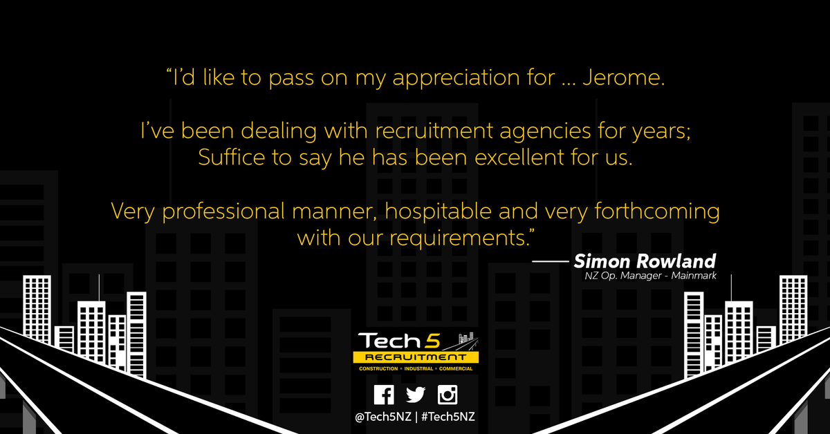 Tech5NZ's tweet image. We&apos;re proud of the service we deliver to our candidates and clients alike and we&apos;re thrilled to receive this feedback from Mainmark. 

If you&apos;d like to get in touch with Jerome, feel free to contact him at jerome@tech5.co.nz or 027 683 5555.