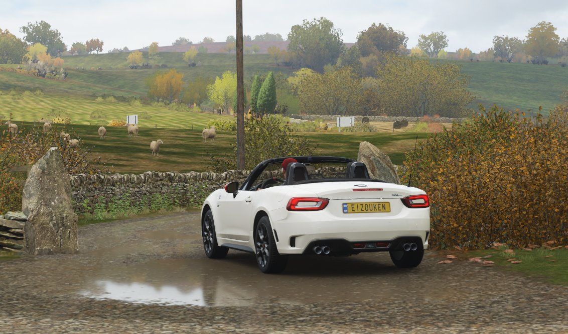 Was able to get my 124 Spider Abarth in same exact colors as my IRL one. A red vinyl was able to fill in the spoiler lip after changing the overall paint color to not have the black hood/trunk lid. Can't eliminate the extra Abarth badges forward of the doors but otherwise exact.