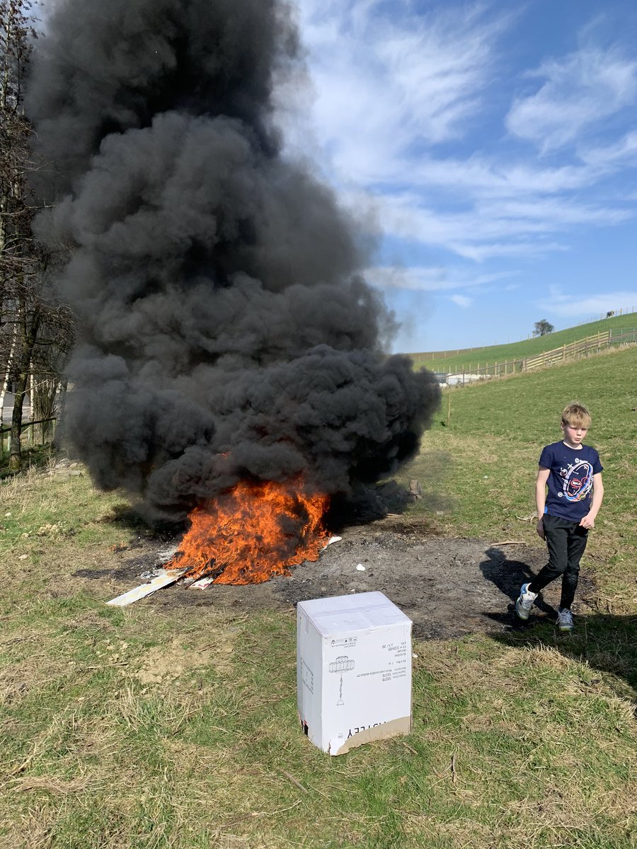 MichaelIHolden's tweet photo. What have you put on that fire Hamish? (Aged 10) answer- nothing why? It’s going to be a long few weeks.....#itsonlydaytwo https://t.co/8bxsXGYg7H