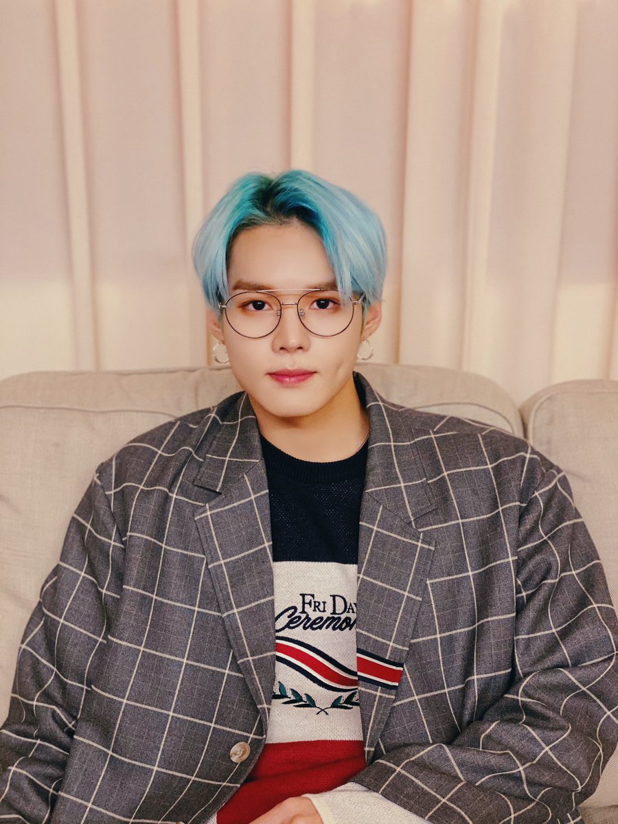 ─ kpop idols with blue hair; a thread