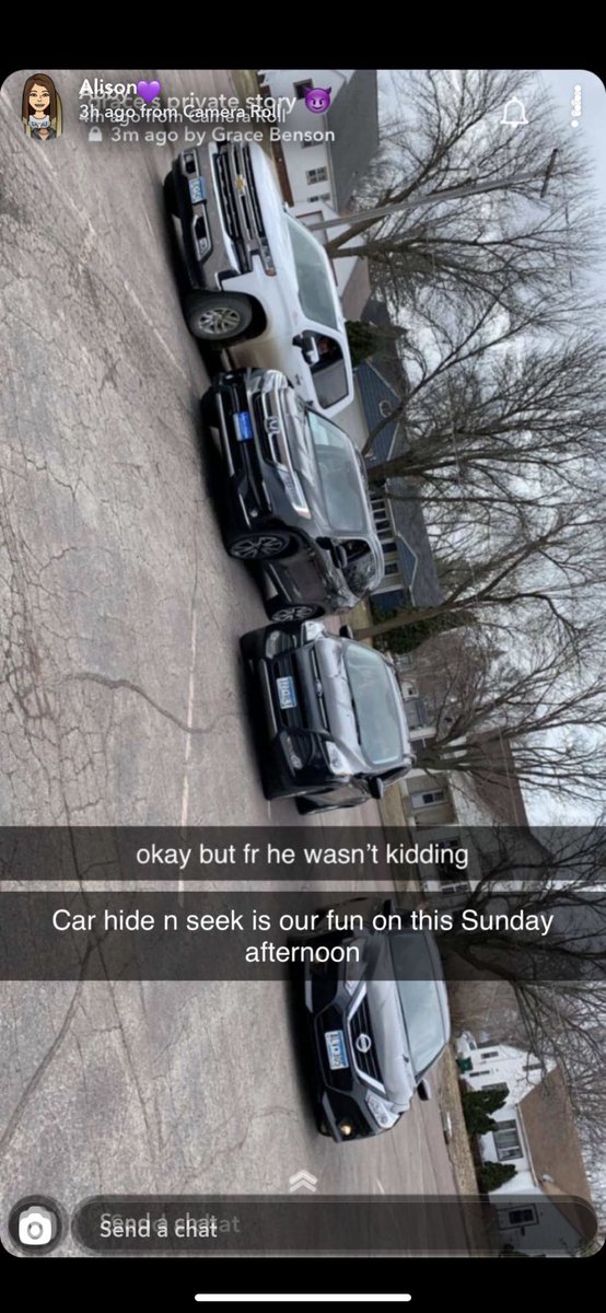 emmalieholt's tweet photo. My fam is truly making the most out of this quarantine. Playing hide and seek around town in their cars. https://t.co/8vxI2hQhzs