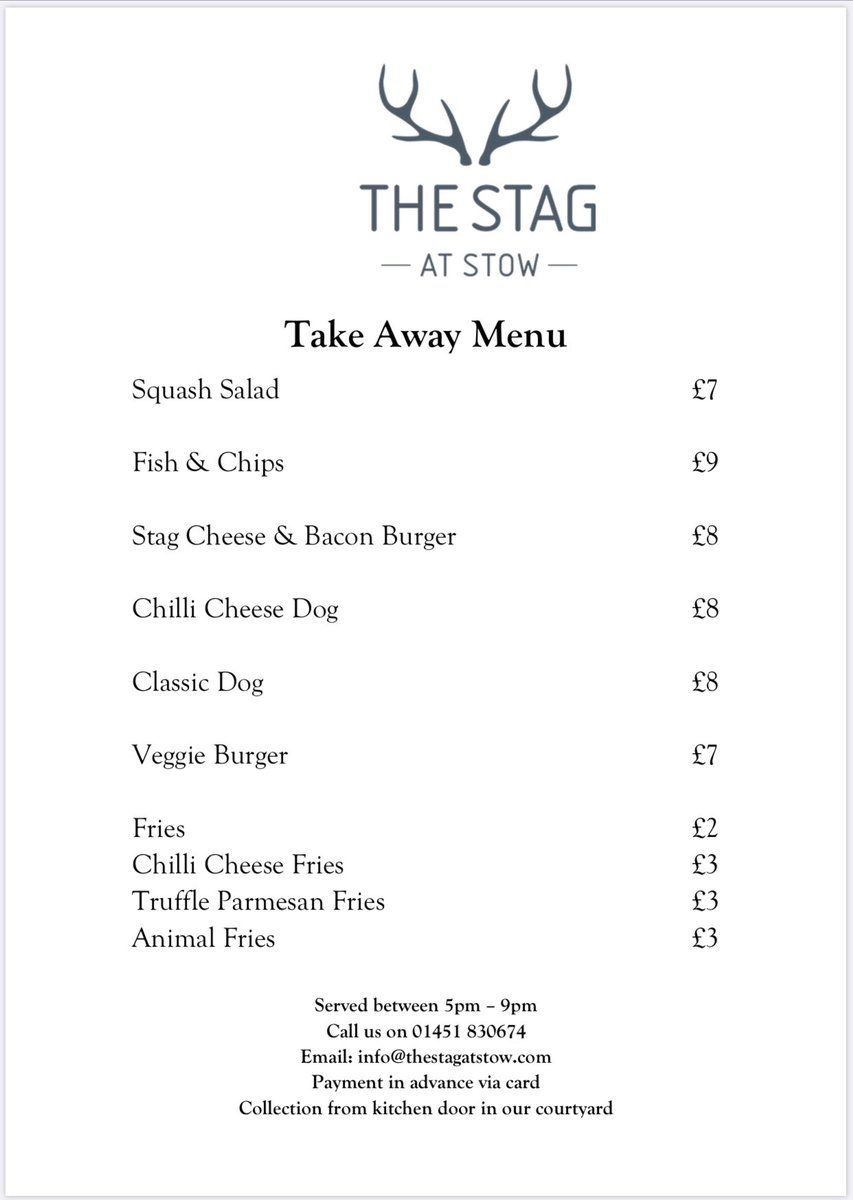 WhiteHartStow's tweet photo. Our new take out menu starts tomorrow Monday 23rd March
#stow #stowonthewold #cotswolds #takeout @StowTC @StowontheWold1 https://t.co/ylv1hh88EY