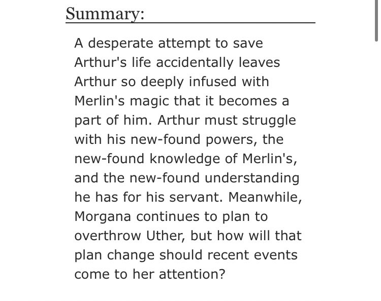 • To Be Shared by clotpolesonly  - Gen, merlin & arthur  - Rated T  - canon au, arthur has magic, soul sharing  - 50,079 words https://archiveofourown.org/works/2212308/chapters/4849671