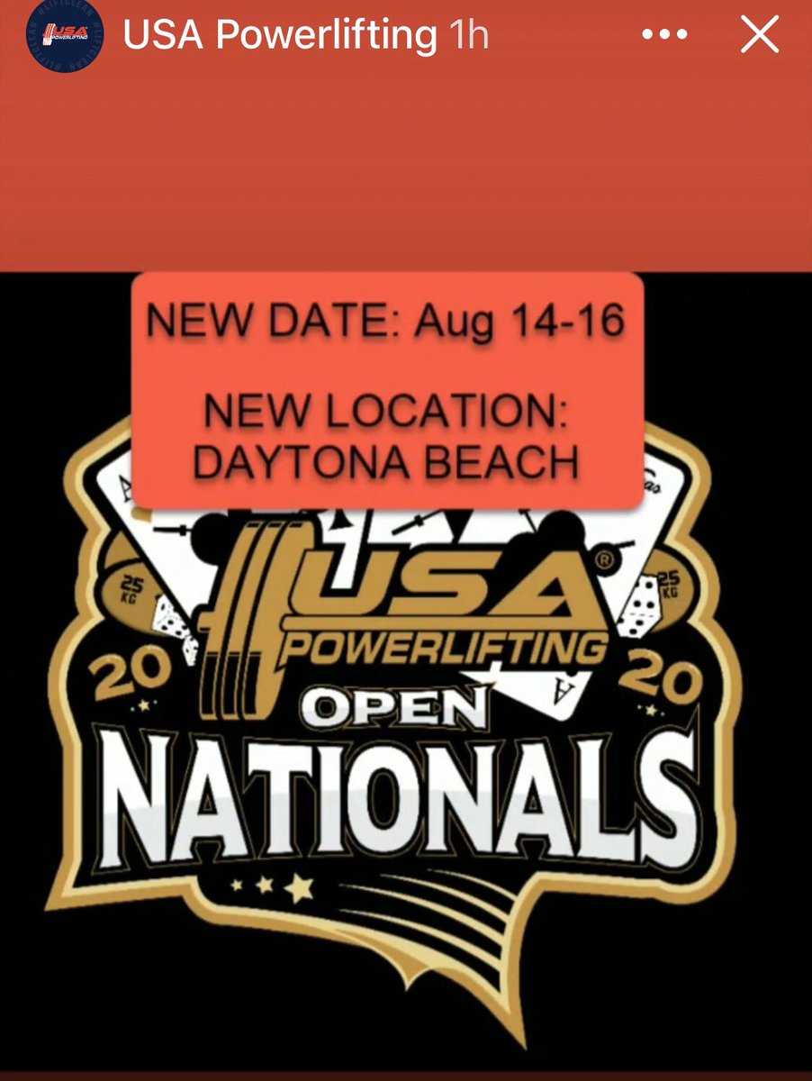 NEW INFORMATION: OPEN NATIONALS
New Location: Daytona Beach
Dates: Aug 14 (PM), 15 &amp; 16